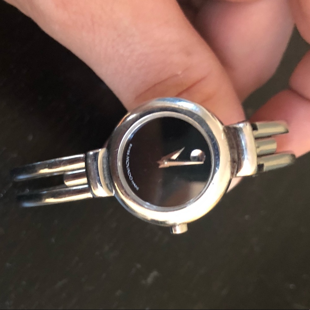 Authentic Movado women’s sliver watch.